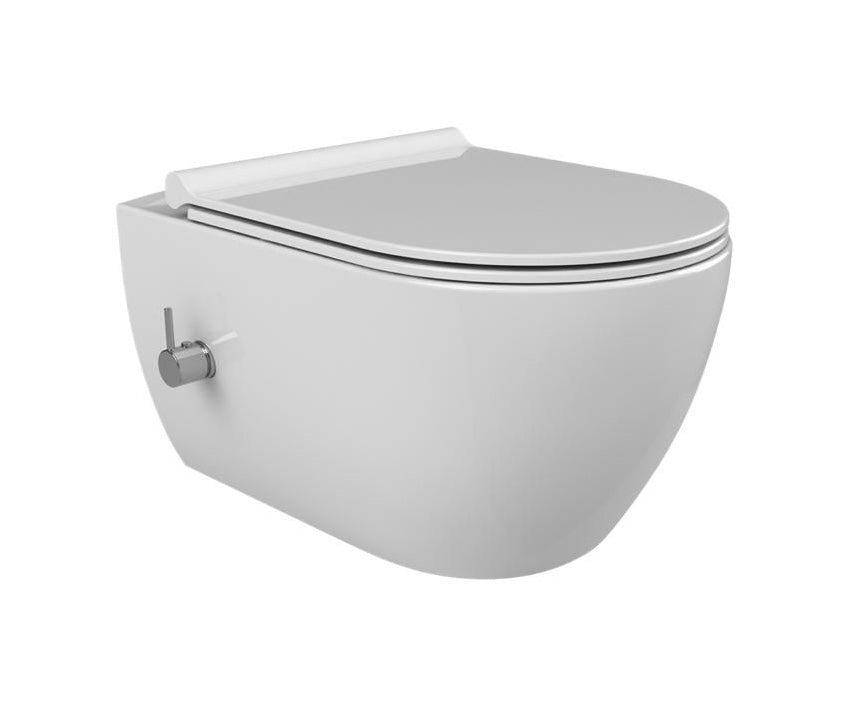 Dusch-WC, CeraStyle City, mit Warm- und Kaltwassermischer, Randlos