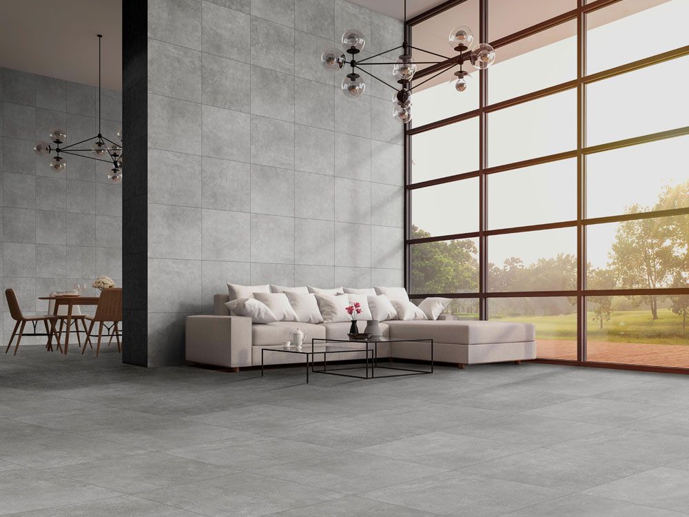Ark Silver, Floor Tiles, 60x60 cm, Matt Tiles, 7 mm, Rectified