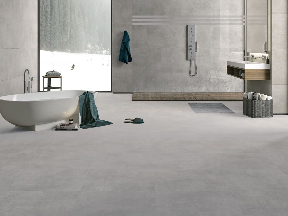 Ark Silver, Floor Tiles, 60x60 cm, Matt Tiles, 7 mm, Rectified