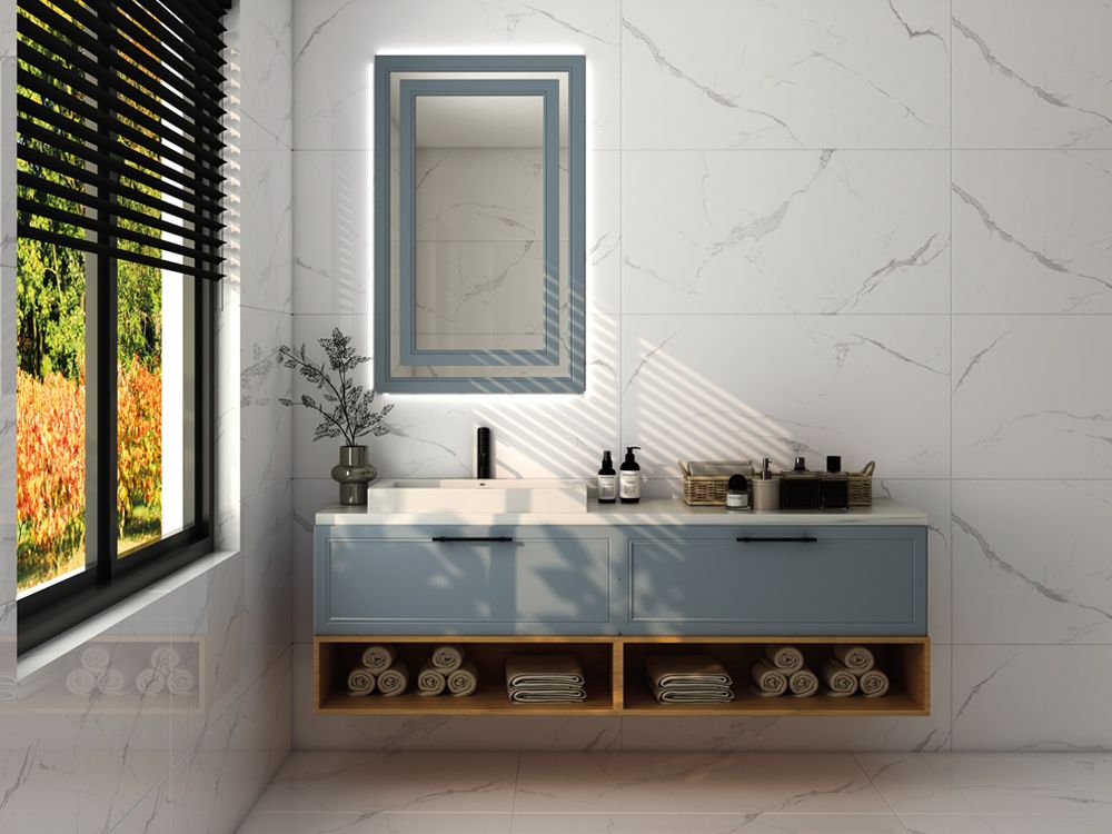 Bianco River, Boden- Wand Fliesen, 60x120 cm, Full Lappato