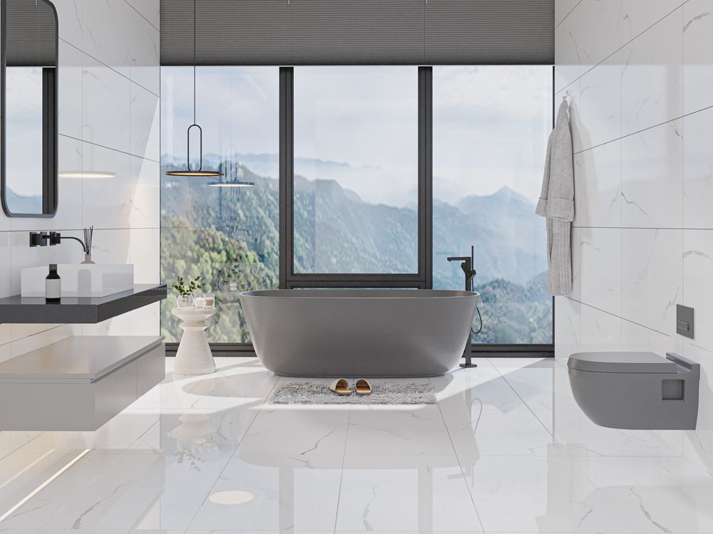 Bianco River, Boden- Wand Fliesen, 60x120 cm, Full Lappato
