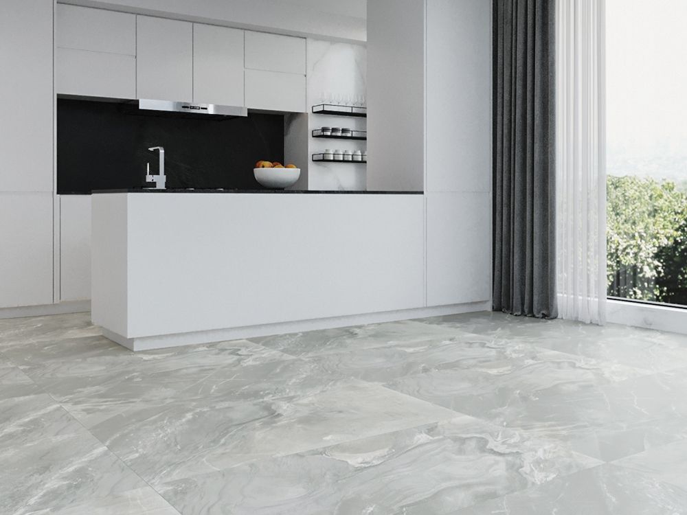 Gluck Stone Grey, yer karoları, 60x120cm, 7mm, mat fayans, rektifiyeli