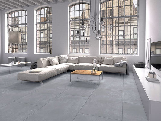 Luna Cool Grey, yer/banyo fayansları, 60x120cm, 7mm, mat, rektifiyeli