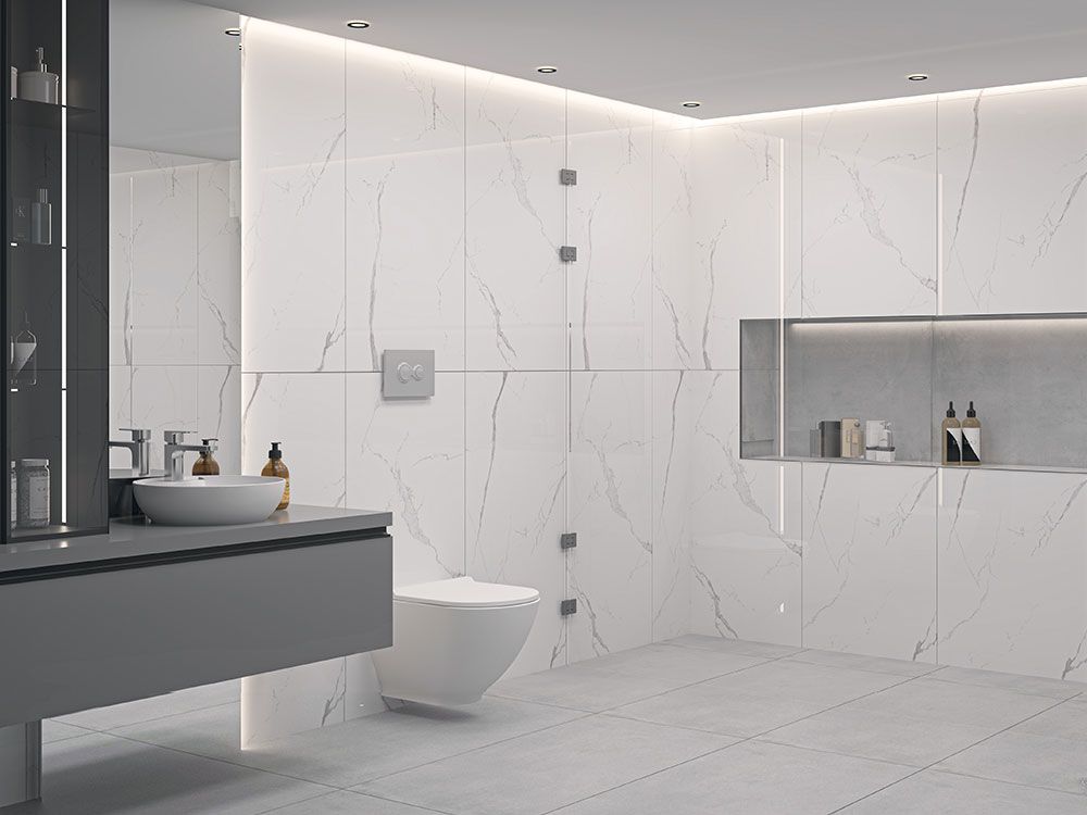 Bianco River, Boden- Wand Fliesen, 60x120 cm, Full Lappato