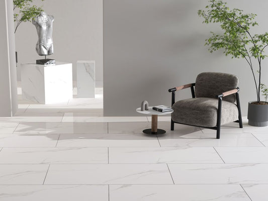 Statuario, duvar/yer karoları, 60x120cm, 7mm, tam lappato, rektifiyeli